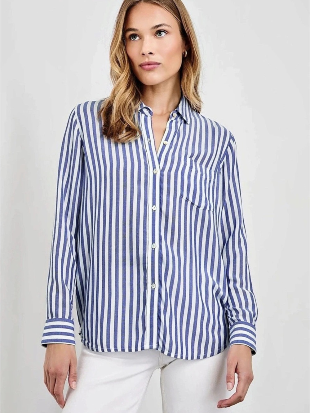 Rails Wren Shirt Striped Button Down Blue & White Medium